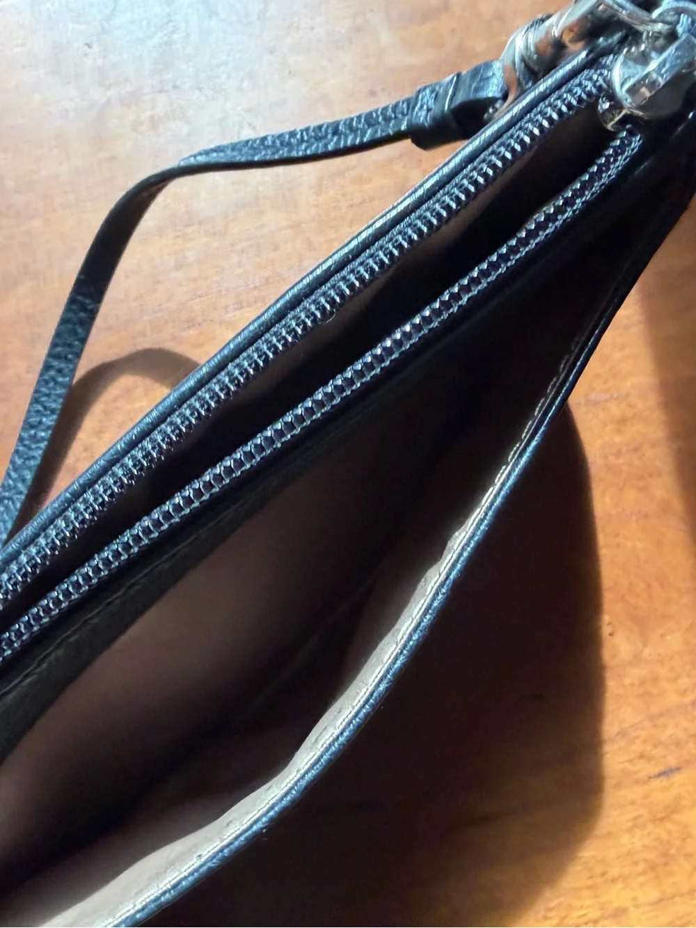 COACH Park Wristlet Black Leather